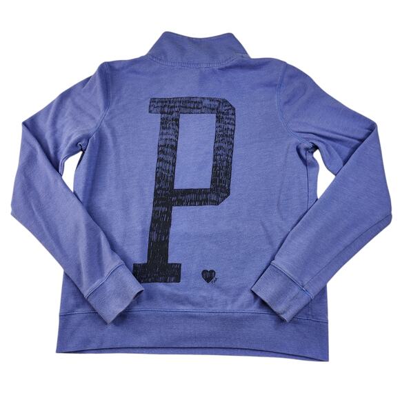 Victorias Secret Pink Sweater Medium Purple Collared Quarter Zip Periwinkle - Picture 5 of 16
